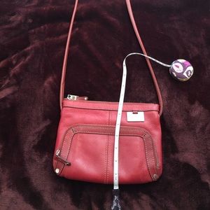 Tignanello Red Leather Crossbody Bag